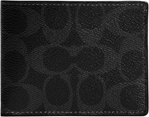 Coach Men's Slim Billfold Wallet in Signature Canvas, Black