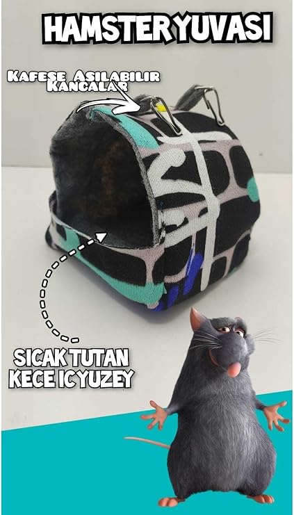 Hamster Evi Yuvası Sıcak Uyku Yatağı Patentli Bakteri Tutmaz Özel Kumaş
