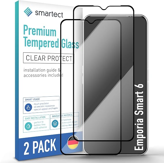 smartect Glass Screen Protector 2 Pieces Full Screen for Emporia Smart 6