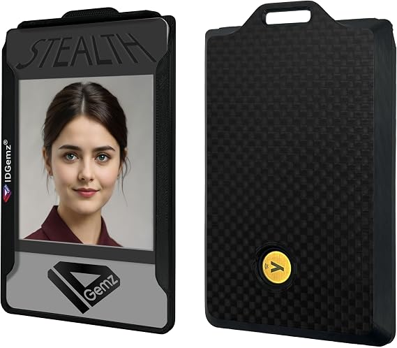 Badge Holder for Yubikey5 NFC Tokens - Holds up to 3 Badges - Stealth Black (1 Yubikey - Internal Slot)