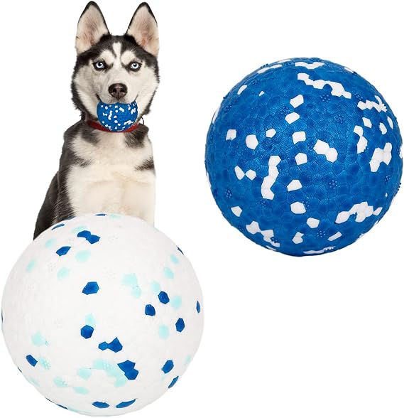 2-Pack Indestructible Dog Toys - High Bounce Rubber Balls, Durable Interactive Training Toys for Small, Medium & Large Dogs - Water, Jump & Fetch Play