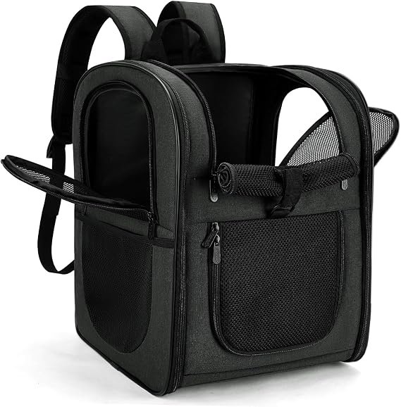 Apollo Walker Pet Backpack for Dogs and Cats Black
