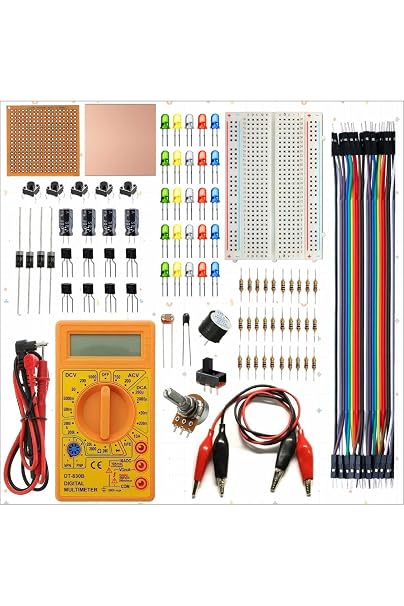 Breadboard Elektronik Devre Eğitim Seti + DT830D Dijital Multimetre, 108 Parça