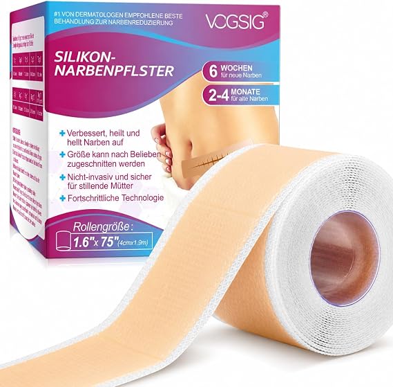 Premium Silicone Scar Tape- Ultra-Thin, Flexible, and Reusable for All Skin Types -Safe, and Effective for Scars and Keloids(Roll-1.9M)