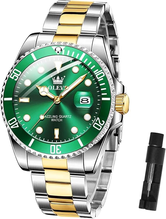 OLEVS Mens Watches Stainless Steel Waterproof Dress Watches with Date