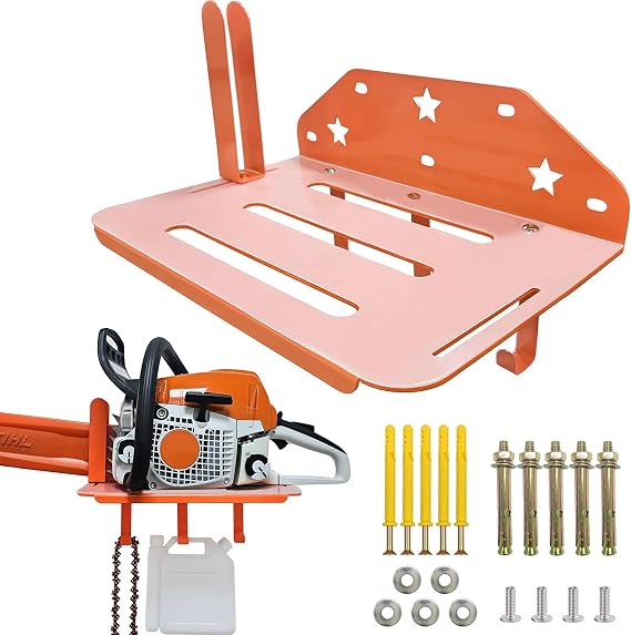 Chainsaw Holder, Chainsaw Wall Mount for 12-20in Chainsaw Heavy Duty Chainsaw Rack for Stihl, DEWALT, Oregon, CRAFTSMAN, Milwaukee, etc.