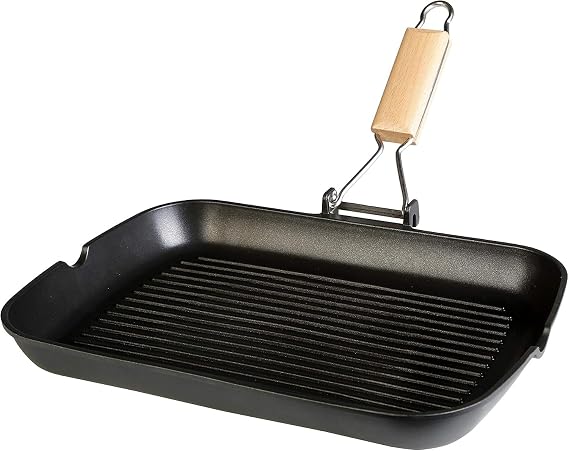WECOOK! ECOSTONE STRIPED CAST ALUMINIUM GRILL. 34 x 24 cm