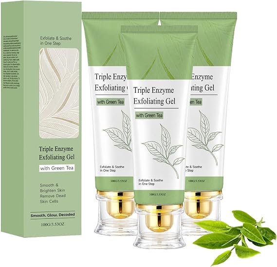 Coracode Triple Enzyme Exfoliating Gel, Deep Pore Face Exfoliant，3PC