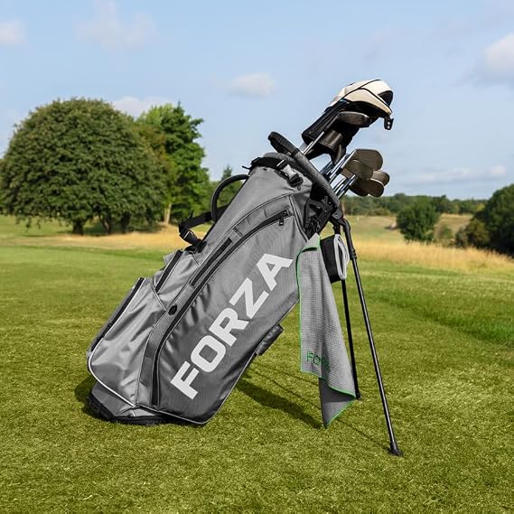 FORZA Golf Stand Bag | Lightweight 5-Way Divider Golf Club Bag with Double Padded Strap & 6 Zipped Pockets – Organised Storage & Comfortable Carry for All Golfers