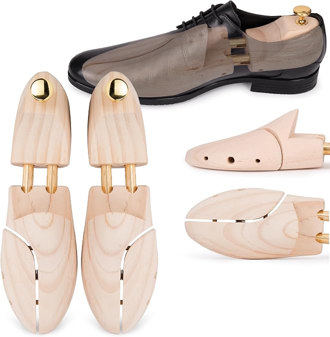 SULPO Shoe Tree Men & Women Made of Pine Wood - Shoe Shaper Wood - Wooden Shoe Stretcher - For Longer Durability of Your Shoes - Elegant Design