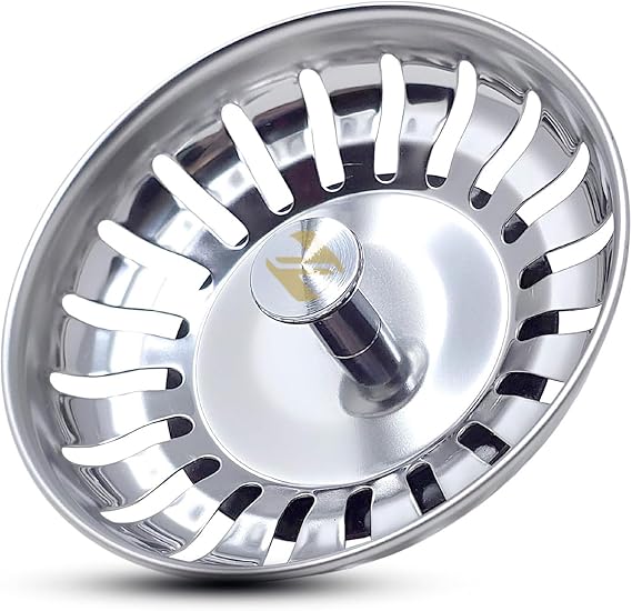 Sink Strainer & kitchen sink plug, Stainless Steel Sink Plug Replacement, Hole Diameter 78mm, 80MM, 82MM, 84MM, Thicken for Food/Hair Catch, Pop up Sink Drainer Plug (Silver, 80MM)