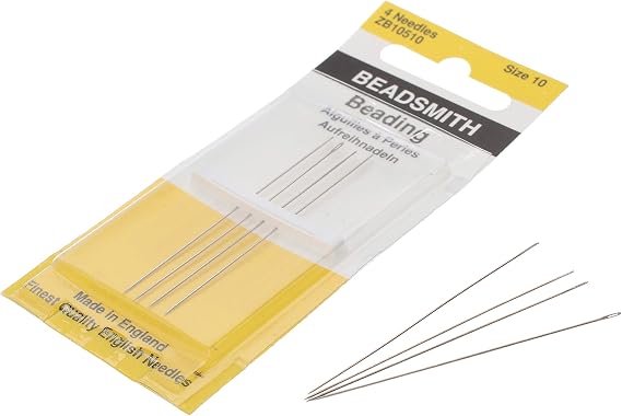 The Beadsmith English Beading Needles Size 10 4 per card