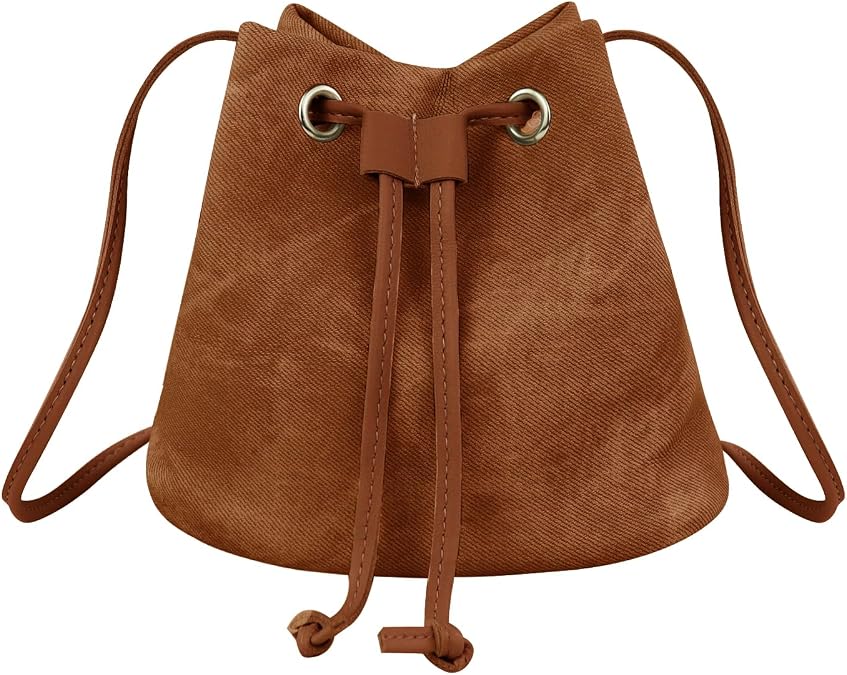 FuninCrea Drawstring Samll Crossbody Bags for Women, Drawstring Bag
