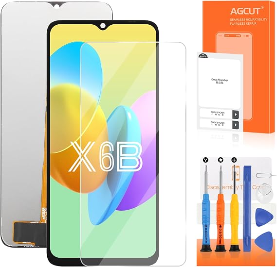 AGCUT LCD Display for Honor X6B LCD Screen Replacement for Huawei Honor X6B JDY-LX1 JDY-LX2 LCD Screen Digitizer Touchscreen Full Assembly + Repair Kit (Black without Frame)