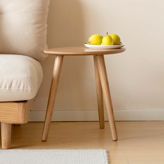 Solid Wood Side Table, Oak Coffee Tables with Solid Wood Legs, 34*50*45 cm