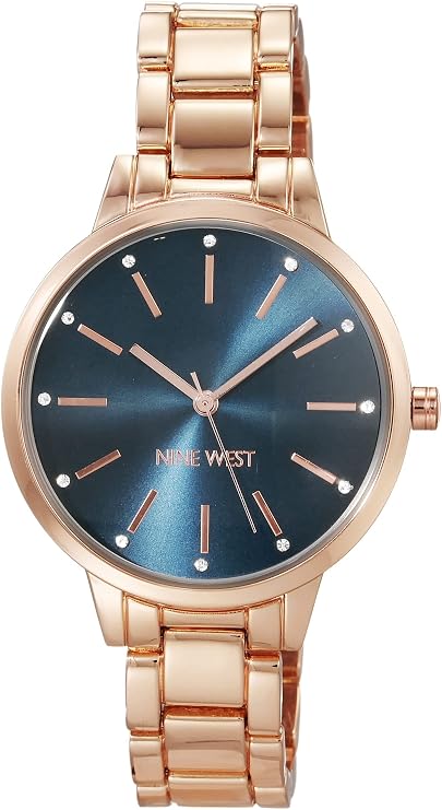 NINE WEST Women's Crystal Accented Bracelet Watch