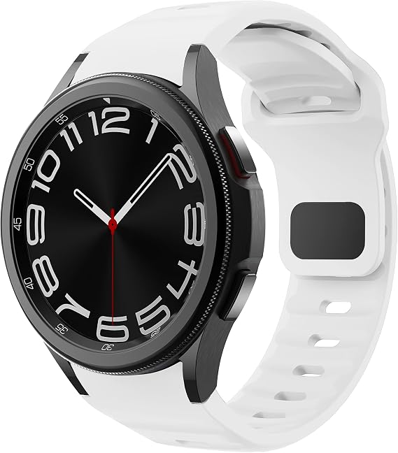 Soft and Comfortable Rugged 20mm Silicone Cord for Teknoft Samsung Galaxy Watch 7/6/5/4/FE Series (40mm/44mm), Watch 6/4 Classic (47mm/43mm/42mm) and Samsung Watch 5 Pro (45mm)