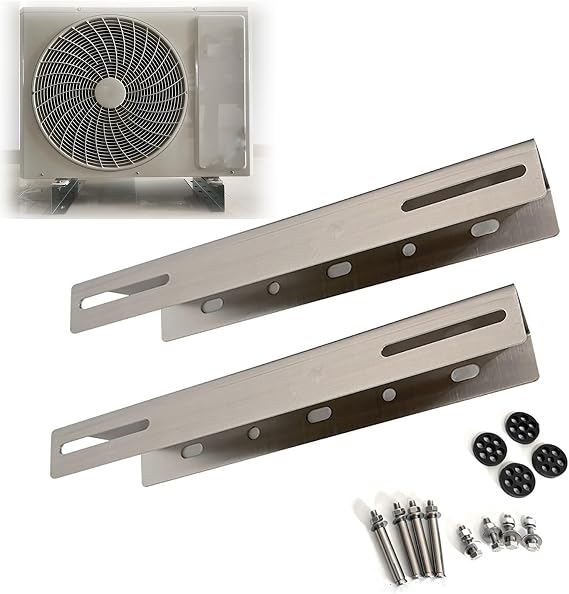 Mini Split Stand Ground Mount, Air Conditioner Support Bracket, Heavy Duty AC Stand for 9,000-96000 BTU Mini Split Air Conditioner Heat Pump(40x4.5x10cm/15.7x1.8x3.9in) [Energy Class A]