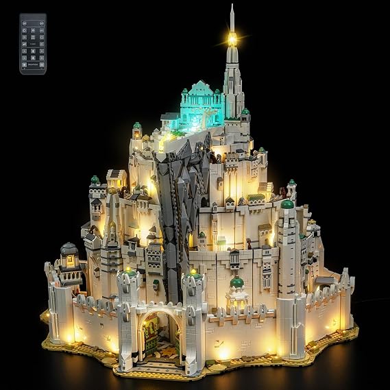 LocoLee LED Light Set Compatible with LEGO 11377 Minas Tirith, Decoration Lighting Kit Compatible with LEGO Minas Tirith Blocks Model, Only Lights Set, No Model (11377-RC Version)