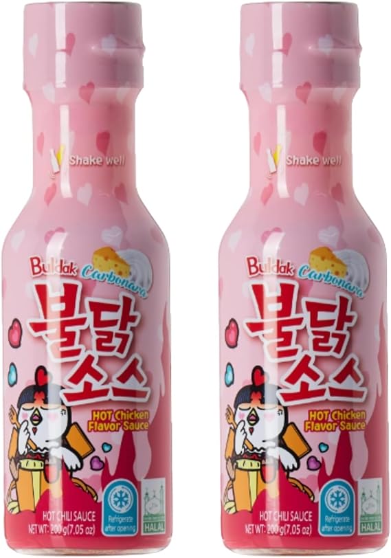 Samyang Buldak Sauce 200g Each (2 Pack) - Carbonara Buldak Hot Chicken Flavour Noodles Sauce, Perfect for Cooking & Dipping