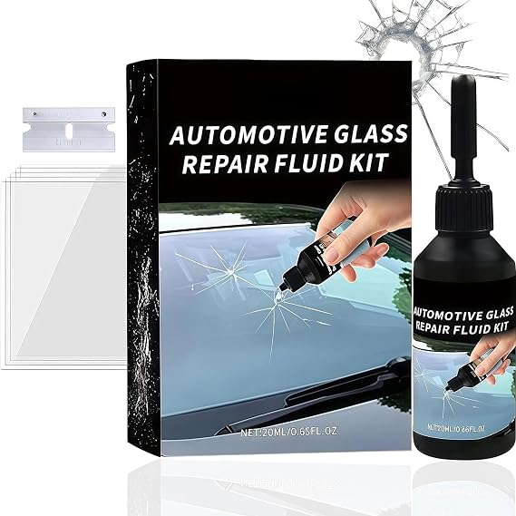 Quick Windscreen Repair Kit - 5-Minute Long-Lasting Glass Repair Liquid for All Crack Types on Windscreens, Windows & Mirrors, 1PCS