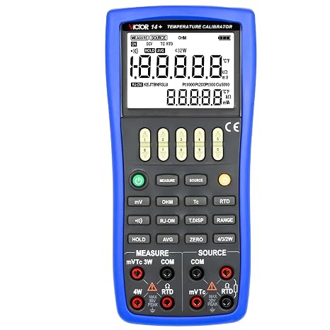 Multi-function Calibration 14+ Temperature Calibrator with Measure and Source function 2-wire,3-wire,4-wire connection or ohm and RTD measurement(RUOSHUI 14+)