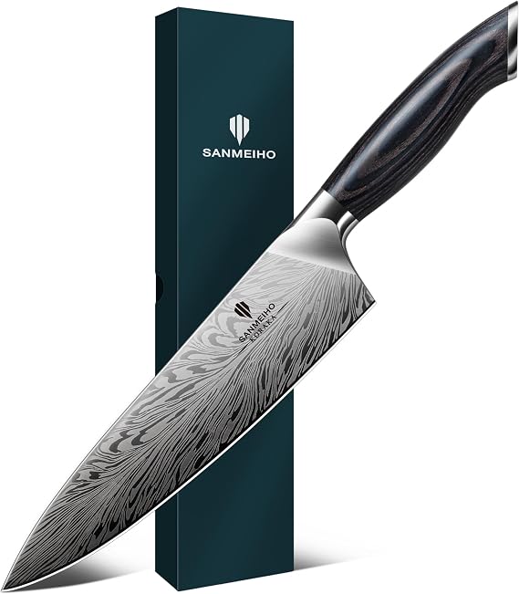 SANMEIHO Powder Steel Chef Knife, 20cm Japanese Kitchen Kitchen Knife