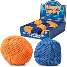 eMKay® Keepy Uppy Foot Bag | Soft Mesh Hacky Sack Toy for Indoor & Outdoor Play | Kick Catch Pass Flip | Fidget Bean Bag Game for Kids & Teens