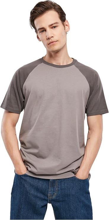 Urban Classics Men's Baseball T-Shirt, Contrast Shortsleeves T-Shirt, Sports Shirt, Crew Neck, 100% Jersey Cotton Available, Sizes: S-5XL