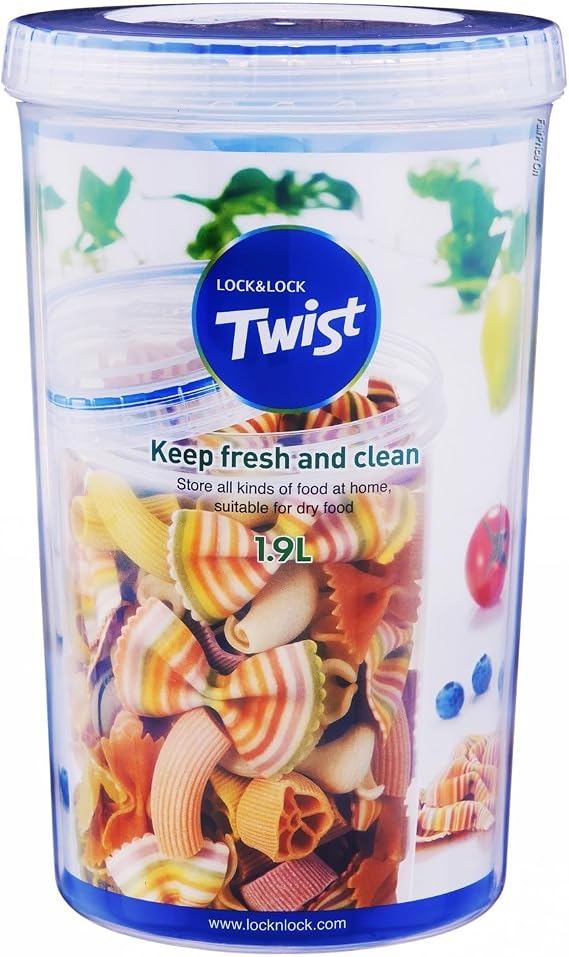 LocknLock Twist Round 1.9L Airtight Food Storage Container with Screw Top
