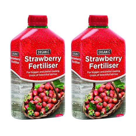 Vitax Organic Liquid Strawberry Feed 1L, Natural High Potash Fertiliser for Healthy Growth, Rich Flavour and Increased Yields of Strawberries and Soft Fruits Ideal for Grow Bags (Red - 2 Pack)