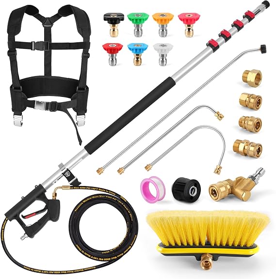 24FT Telescoping Pressure Washer Wand,roof Cleaning Equipment