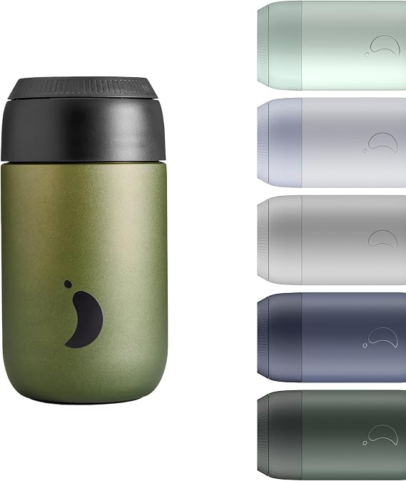 Chilly's Series 2 Coffee Cup - Stainless Steel - Moss, 340ml