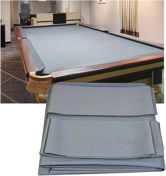 9ft Pool Table Felt Replacement Kit, Premium Wool Blend Billiard Cloth with 6 Rail Strips, Professional High Density Snooker Table Felt for Home Game Room, Bars, Club, Anti-Pilling