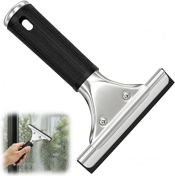 15cm Window Squeegee with Rubber Blade Stainless Shower Screen Wiper