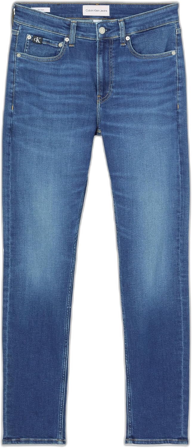 Calvin Klein Herren Jeans Hose Slim Taper Mid Waist Blau (Denim Dark) 32W/32L