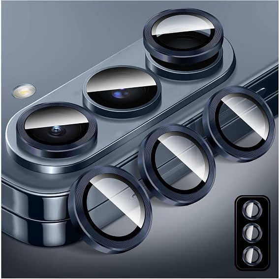 Kucheed Camera Lens Protector for Samsung Galaxy Z Fold 5, Automatic Alignment Individual Aluminum Alloy Rings, Tempered Glass Camera Cover Screen Protector Film Sticker
