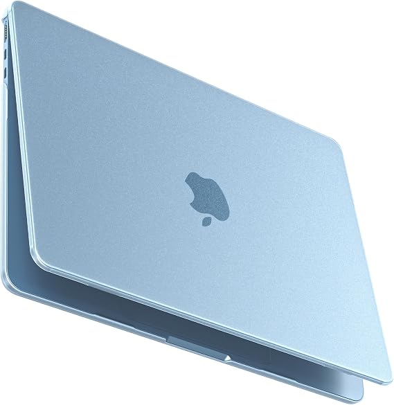 BlueSwan for MacBook Air 13 inch Case M5 M4 M3 M2 Chip, Frost Sky Blue