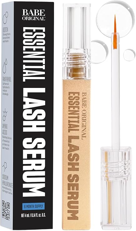 Babe Original Essential Lash Serum for Visibly Longer-Looking Lashes, 4mL | Lash enhancing serum for natural lashes & extensions, biotin & amino acids nourish & strengthen for longer-looking lashes