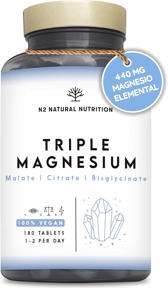 Triple Magnesium Complex 2640mg. 440mg Elemental Magnesium, 180 Tablets.