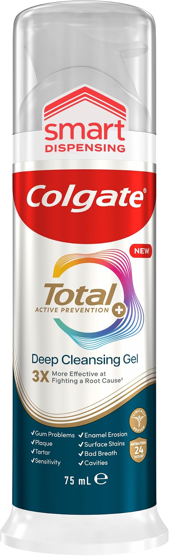 Colgate Total Active Prevention, Toothpaste gel, Smart Pump 75 ml