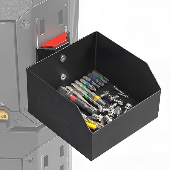 ToughBuilt StackTechレール、ネジ、ドリルビット、ファスナー、ハードウェアアクセサリー用のサイドマウントストレージビン、小型パーツオーガナイザー