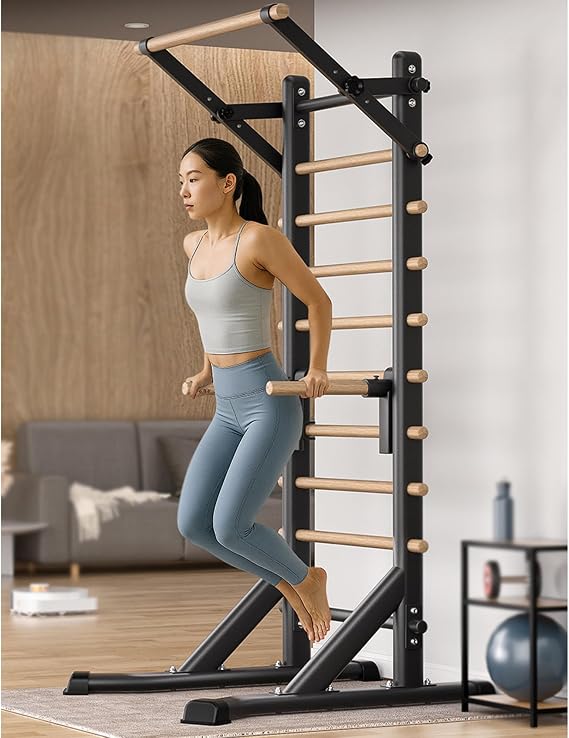 Power Tower, Pull Up Bar Station & Dip Station, 11-Level Adjustable Height Free Standing Multi-Function Strength Training Equipment for Home Gym, 150KG Weight Capacity