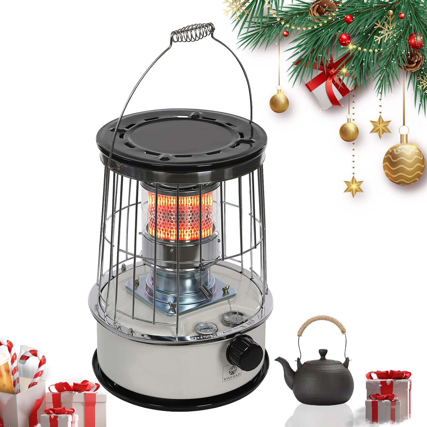 Kerosene Stove Heater, Stainless Steel Space Universal Handy Outdoor Kerosene Stove Burner Camping Oil Kerosene Heaters with 4.5L Oil Storage Capacity Camping Gas Stoves for Indoor Outdoor