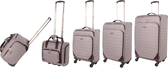 London Fog Eva Soft Sided Luggage with Stress Tested Durable Wheels | Telescopic Drag Handle Suitcase | Camberley LFL003
