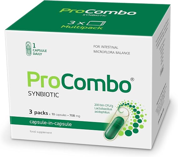 ProCombo Prеbiotic & Prоbiotic for Gut Health 200 Billion CFU, (30 Capsules)