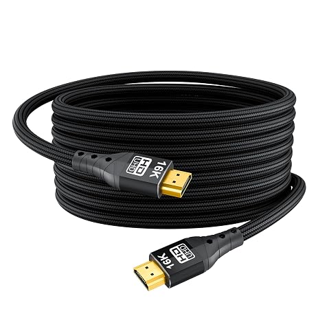ZIKNYDO Long HDMI 2.2 Cable 5m, (96Gbps, 16K/10K/8K/4K, Dynamic HDR, HDR10+, Dolby Vision, Dolby Atmos, DTS:X, HDCP 2.2&2.3, 16ft), Ultra High Speed HDMI Cable compatible with PS5, Xbox, HDTV