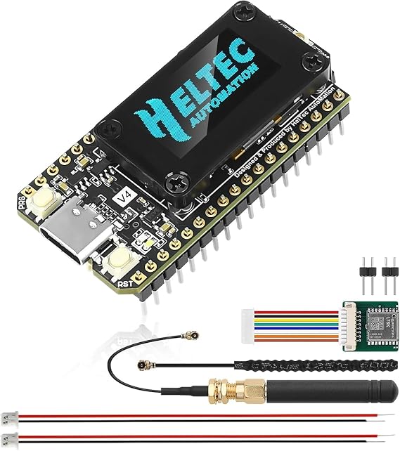 diymore ESP32 LoRa V4 Development Board Improved ESP32 S3 LoRa Architecture Wi-Fi Bluetooth 2MB PSRAM 16MB Flash 863-928MHz Antennas Supports GPS and Solar with L76 GNSS Module & Antenna