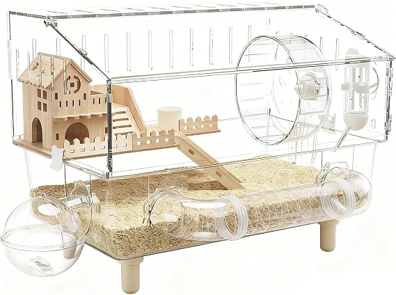 Hamster Cage Large 2-Layer Clear Breeding Habitat
