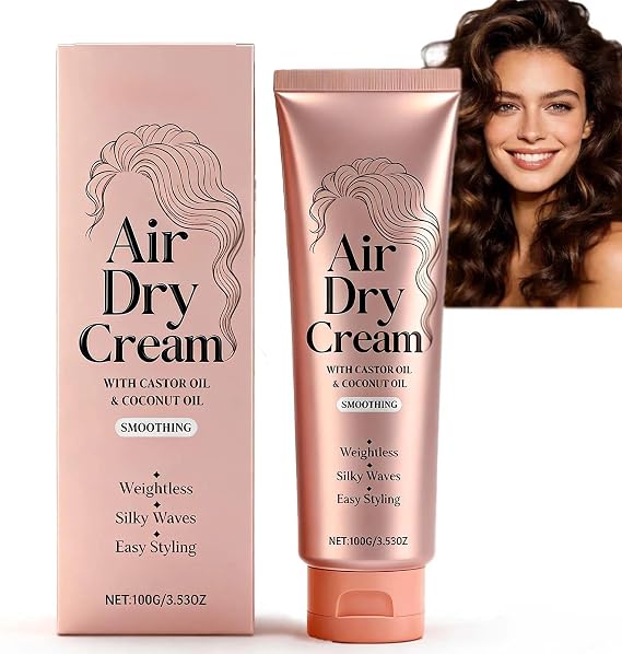 Smoothing Air Dry Cream For Hair - Weightless Styling Cream & Curl Activator For All Types, Curly Hair Care & Curl Refreshing Serum